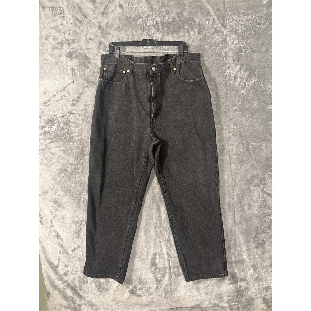 Levis 550 Relaxed Fit Tapered Leg Men 40x30 Black Denim Jeans High Rise 5-Pocket